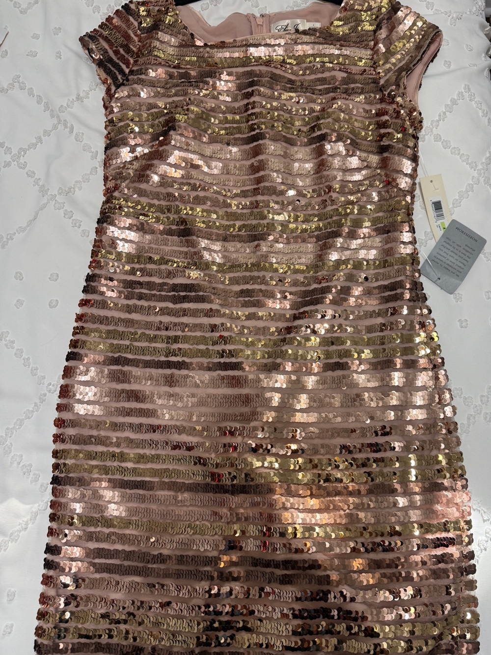 Eliza J Rose Gold and Gold Sequin Slip Dress